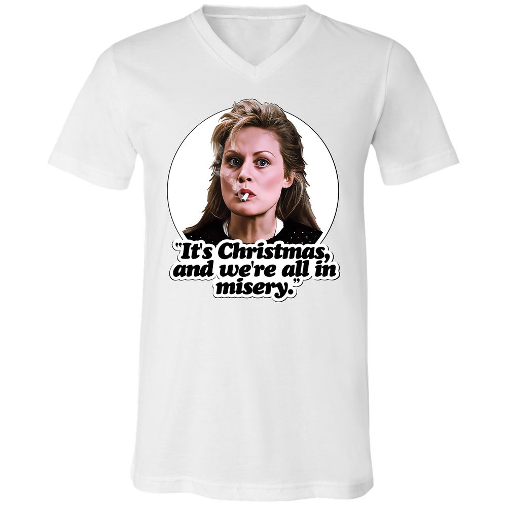 Unisex V-Neck T-Shirt - VQAU5RWZ - White - 1