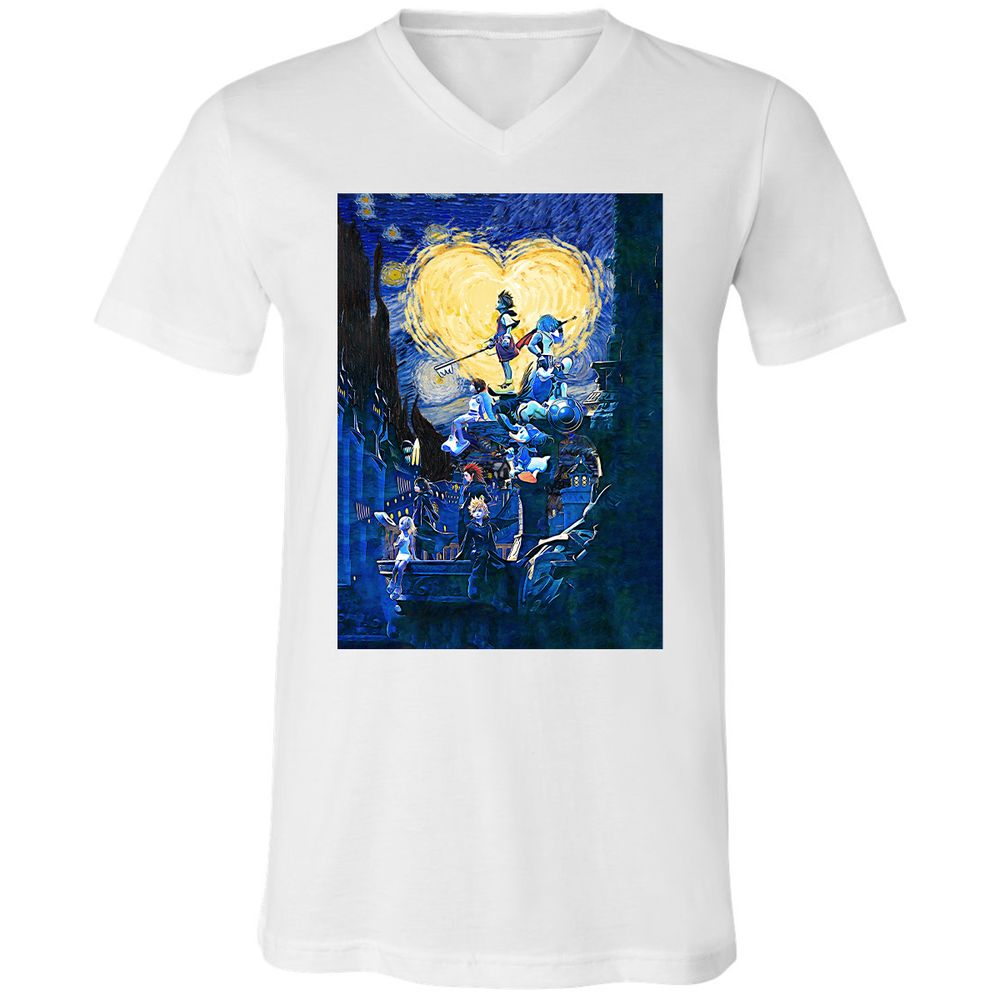 Unisex V-Neck T-Shirt - QRDMQX8G - White - 1