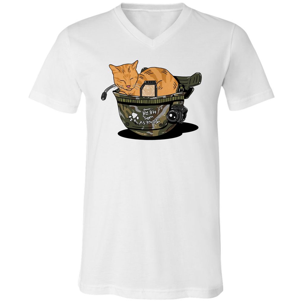 Unisex V-Neck T-Shirt - QDVGJKA6 - White - 1