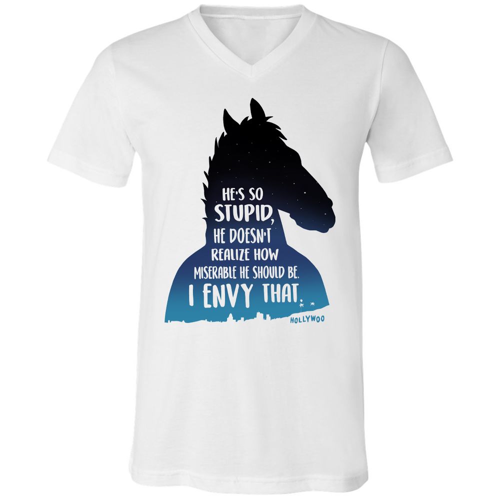 Unisex V-Neck T-Shirt - B4GKALSB - White - 1