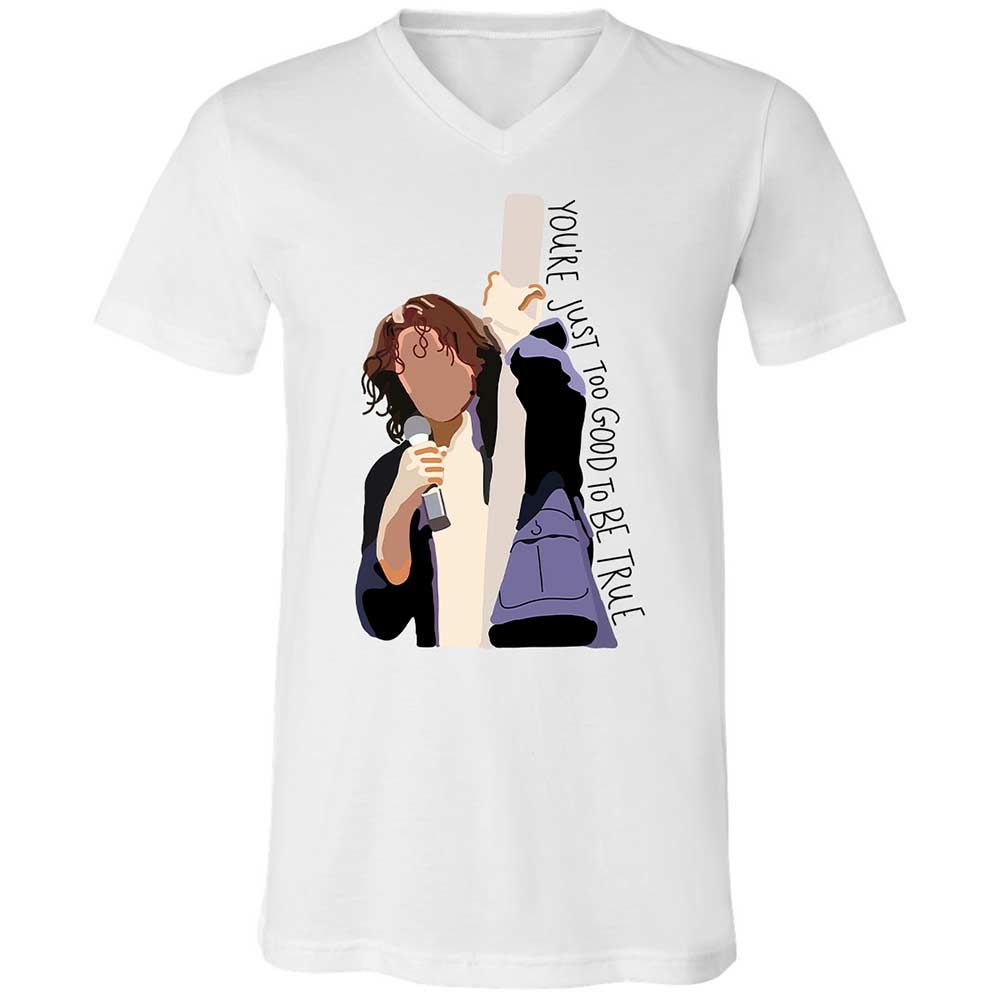 Unisex V-Neck T-Shirt - G9K2V2PQ - White - 1