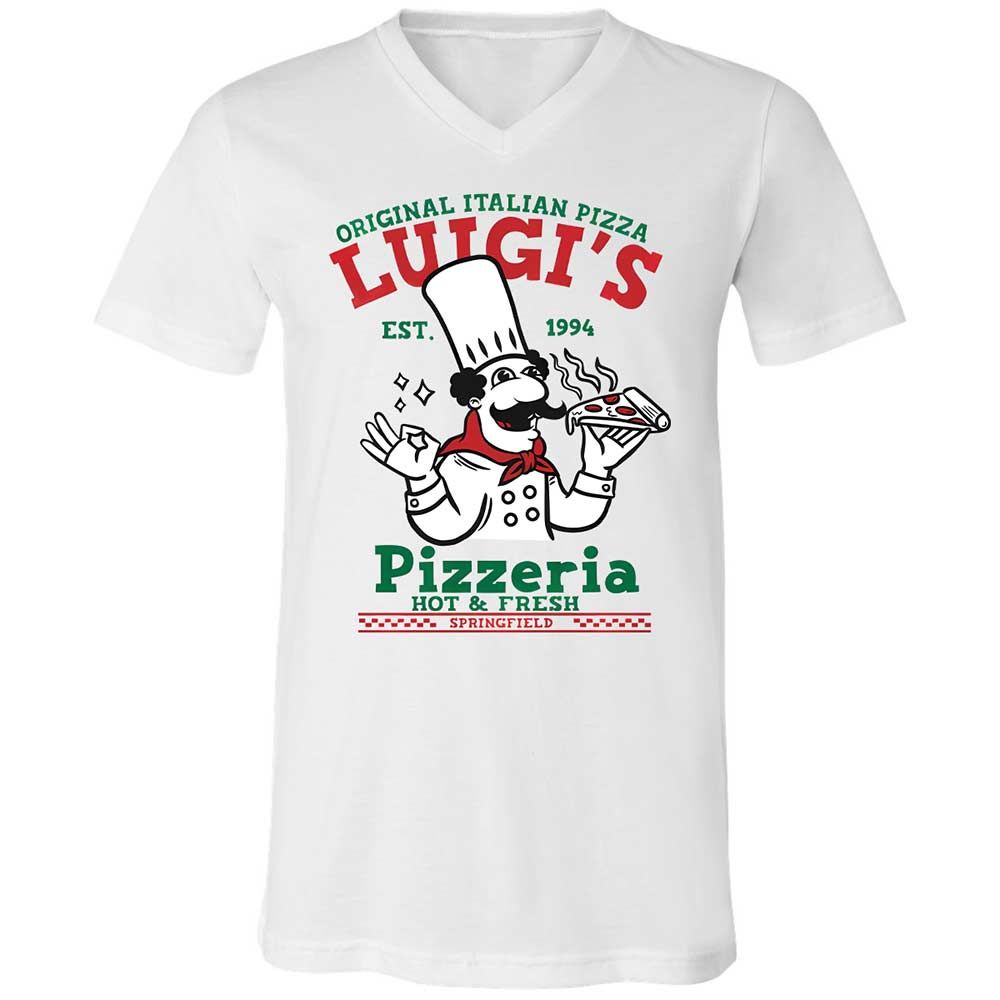 Unisex V-Neck T-Shirt - UAEK7RUU - White - 1