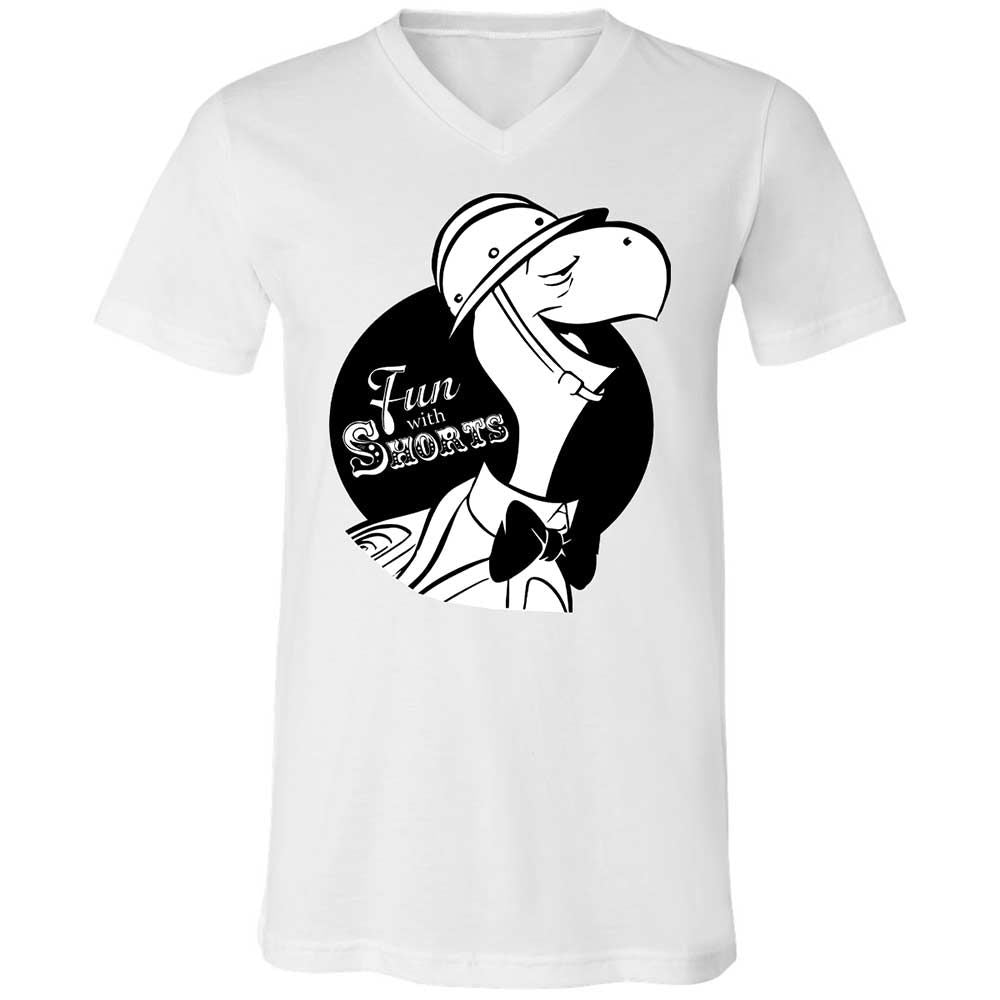 Unisex V-Neck T-Shirt - D68B4ZT9 - White - 1