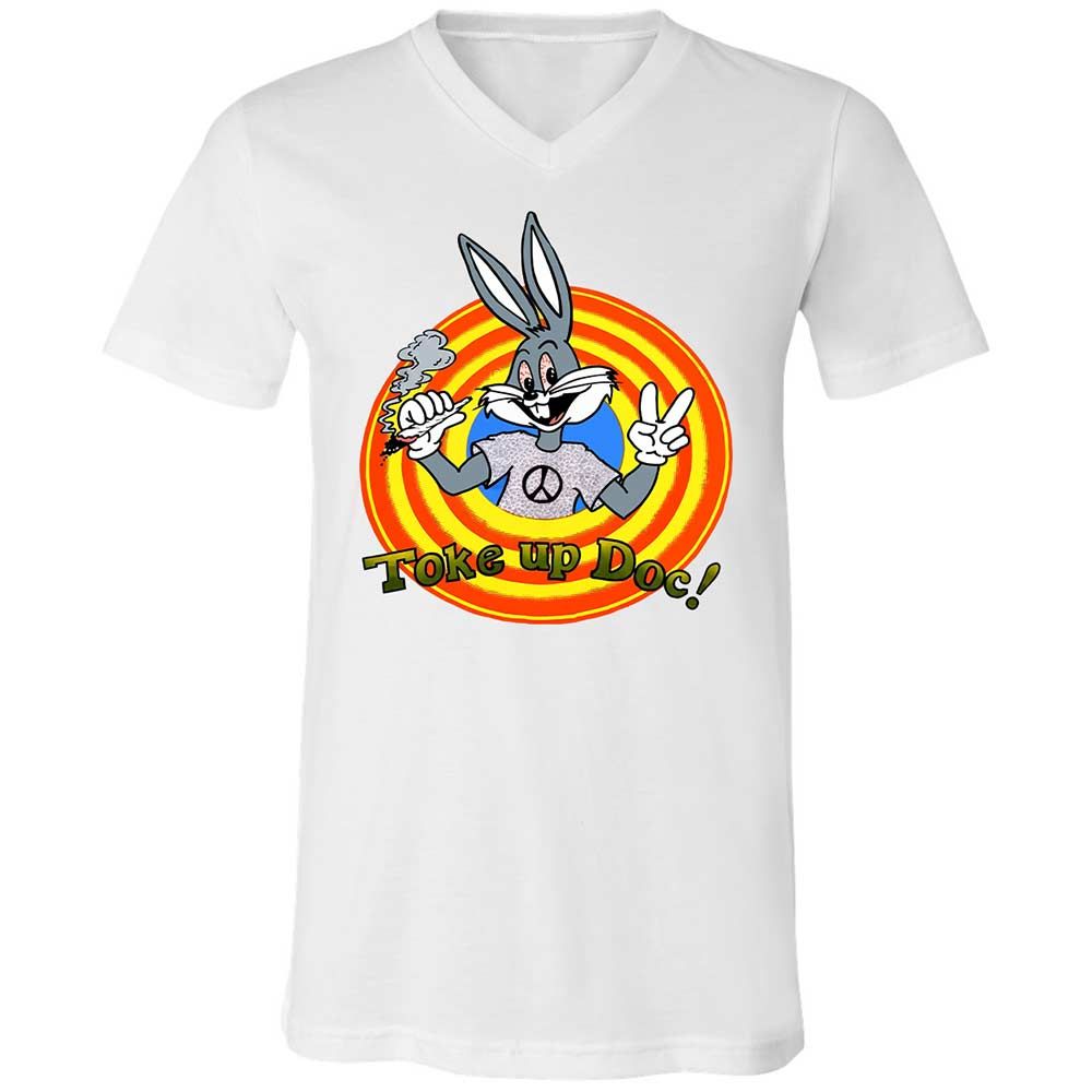 Unisex V-Neck T-Shirt - 3EPG2YFU - White - 1
