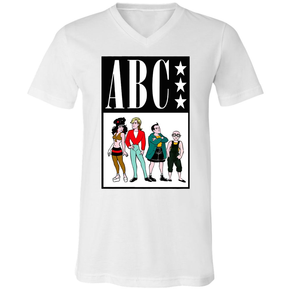 Unisex V-Neck T-Shirt - Q5R63BBW - White - 1