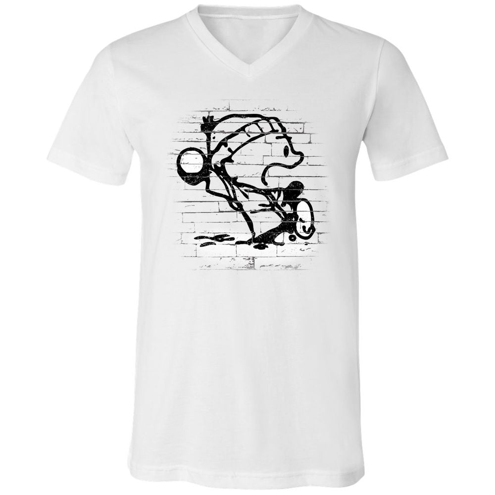 Unisex V-Neck T-Shirt - WAQWTSGZ - White - 1