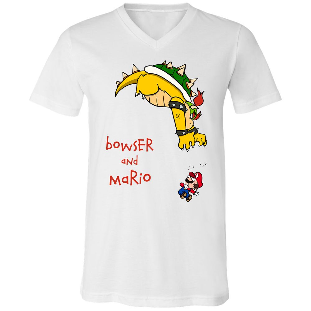 Unisex V-Neck T-Shirt - 8HAP5Z8W - White - 1