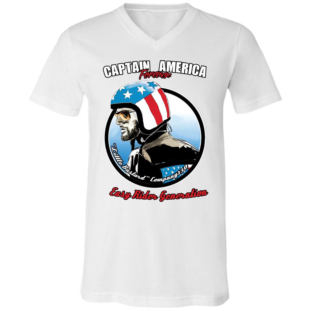 Unisex V-Neck T-Shirt - YNQJ91TR - White - 1