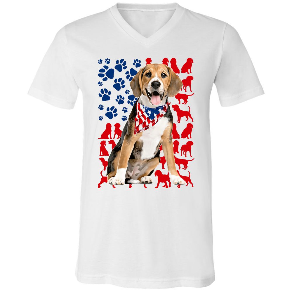 Unisex V-Neck T-Shirt - 5E3M86KT - White - 1