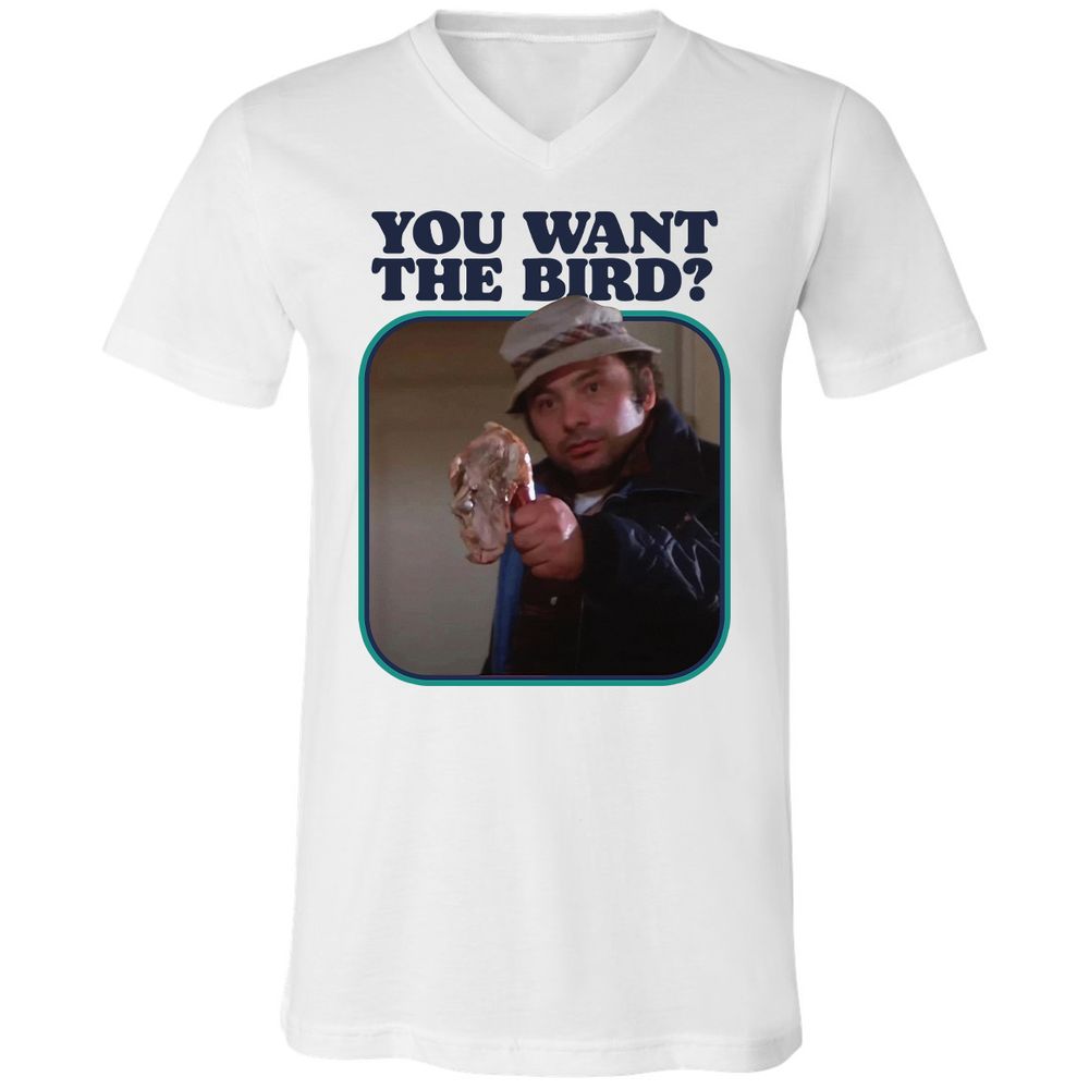 Unisex V-Neck T-Shirt - Q6R4GD3Q - White - 1