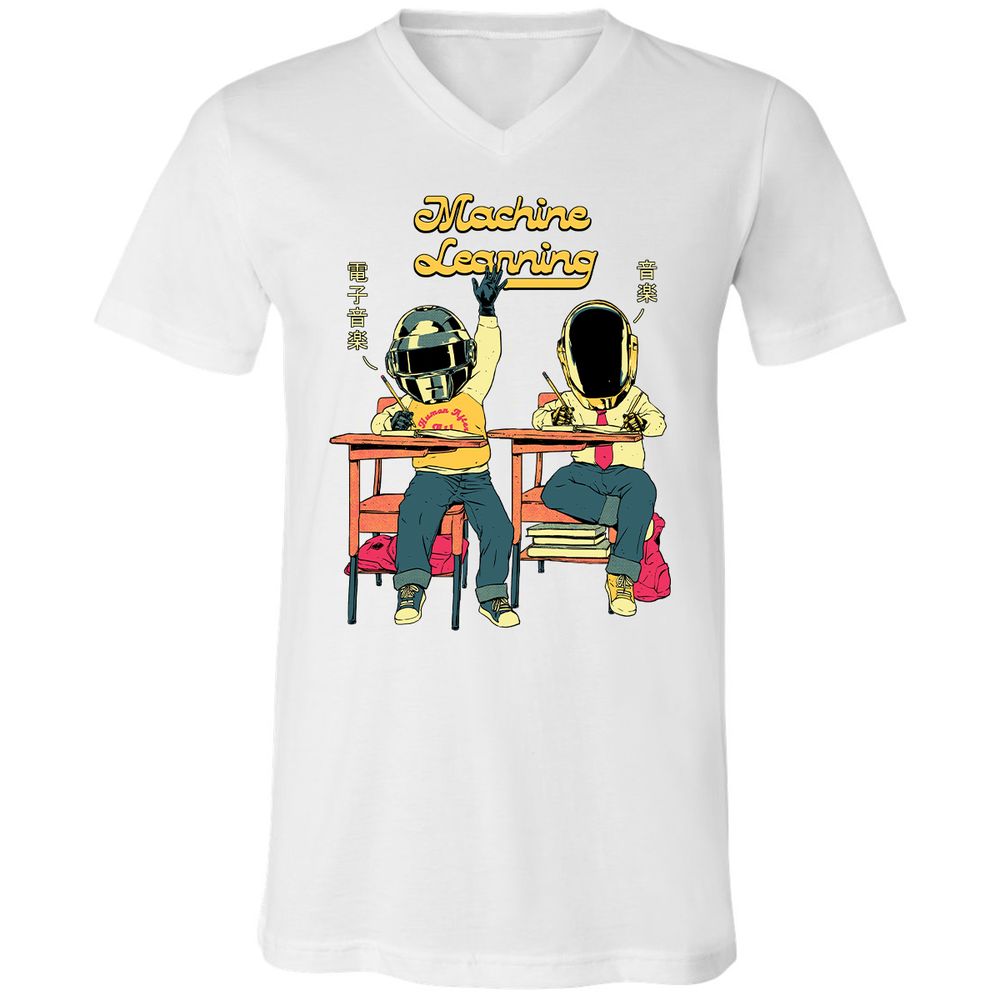 Unisex V-Neck T-Shirt - U2AQLAVW - White - 1