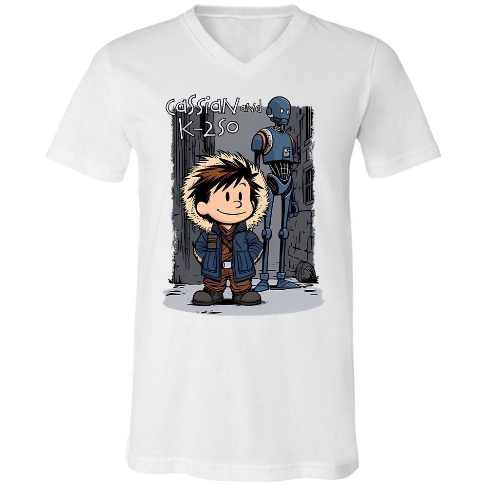 Unisex V-Neck T-Shirt - 7XF8XK8F - White - 1