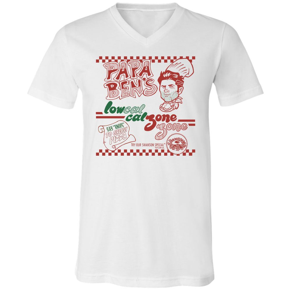 Unisex V-Neck T-Shirt - XF9QK8H6 - White - 1