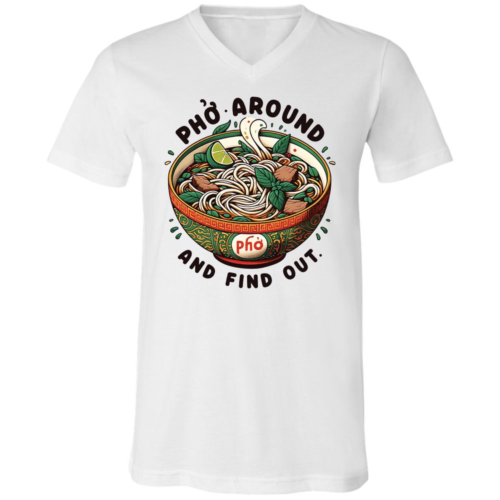 Unisex V-Neck T-Shirt - V9SDEP36 - White - 1