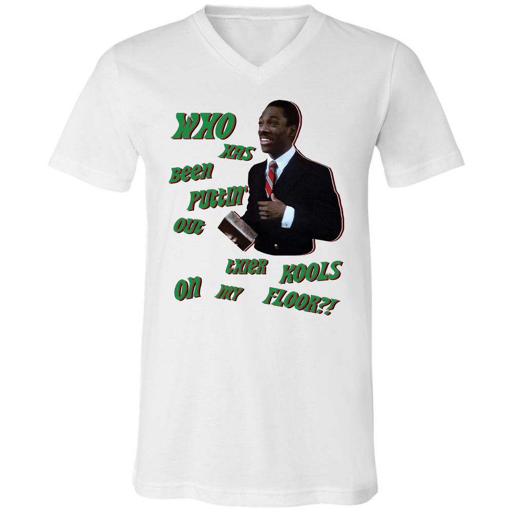 Unisex V-Neck T-Shirt - Q5ZMAA7L - White - 1