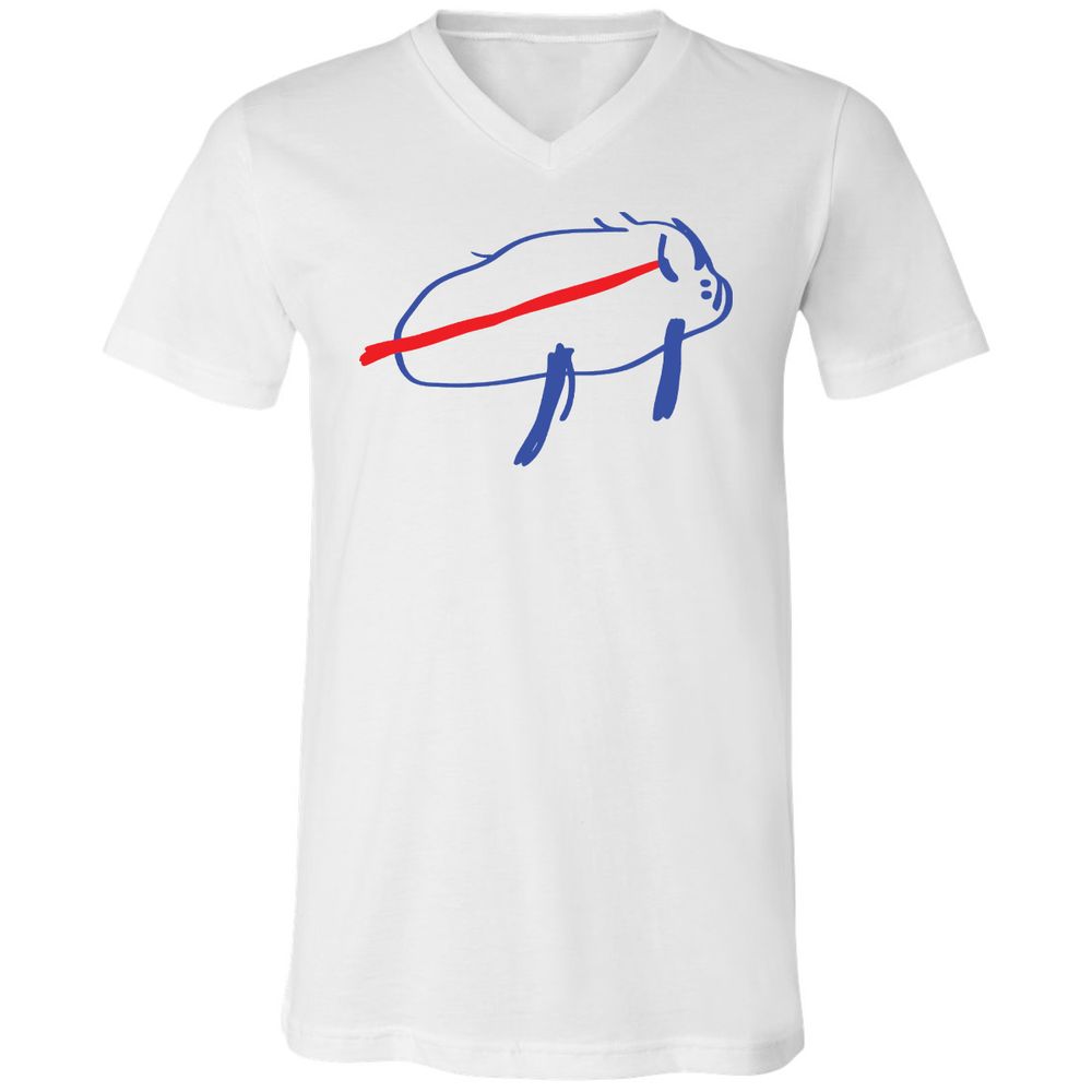 Unisex V-Neck T-Shirt - 7375CYQ4 - White - 1