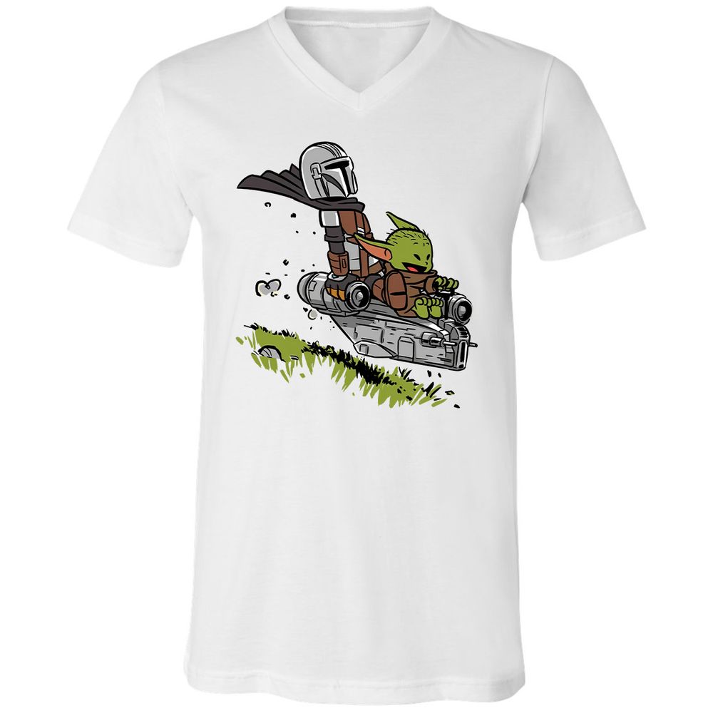 Unisex V-Neck T-Shirt - FA8AQ1J4 - White - 1