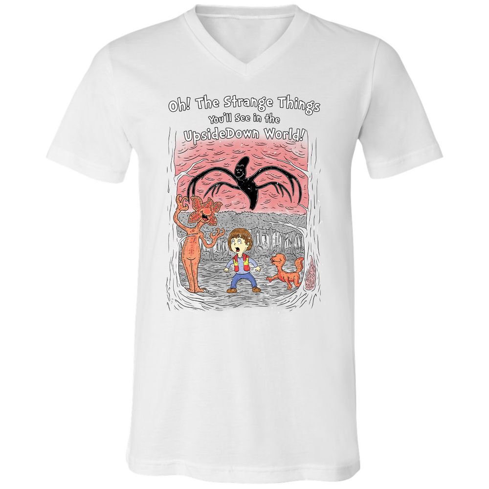 Unisex V-Neck T-Shirt - Q9M4EF8X - White - 1