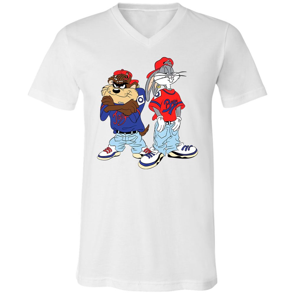 Unisex V-Neck T-Shirt - PXW7QVLE - White - 1