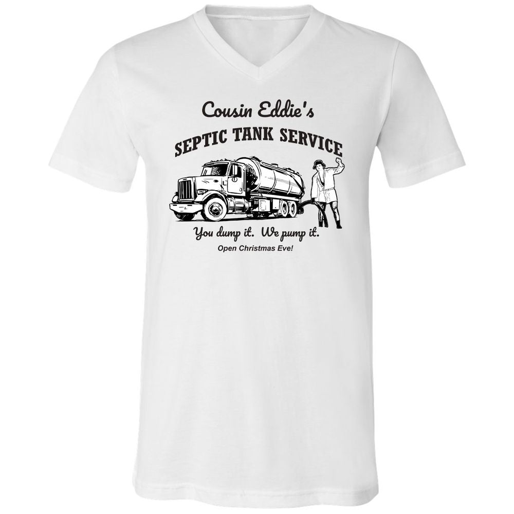 Unisex V-Neck T-Shirt - YZGLQSX7 - White - 1