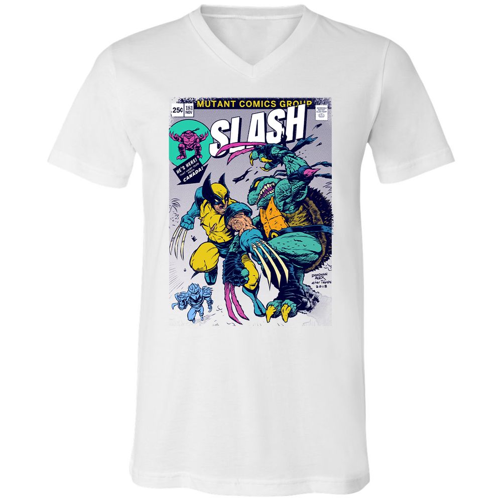 Unisex V-Neck T-Shirt - 9GPXKKDJ - White - 1