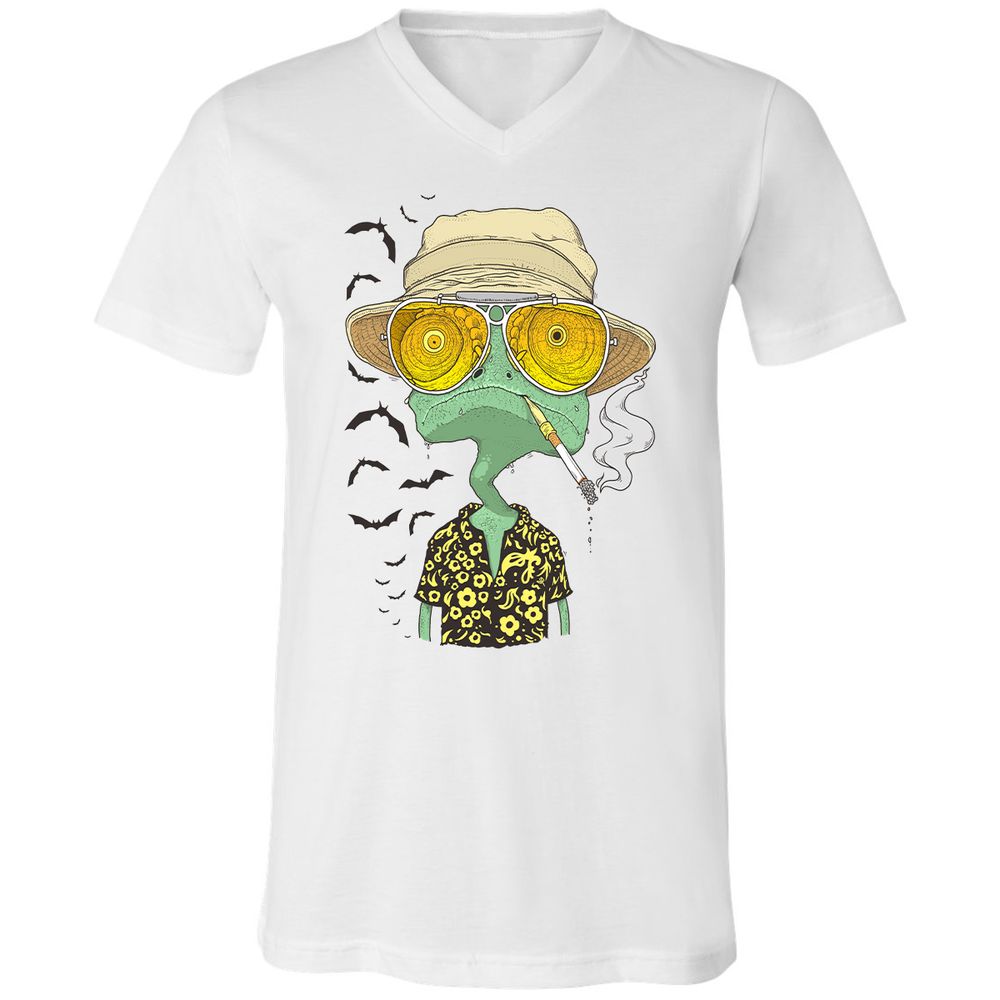 Unisex V-Neck T-Shirt - PHFSVRSZ - White - 1