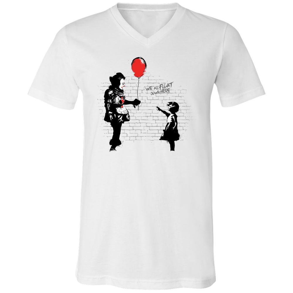 Unisex V-Neck T-Shirt - C7X85UJN - White - 1