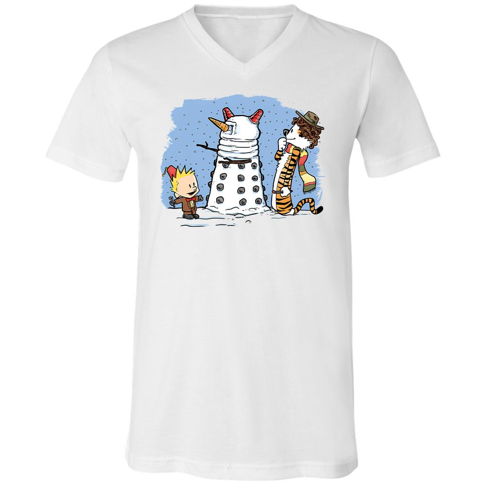 Unisex V-Neck T-Shirt - E7EQT75L - White - 1