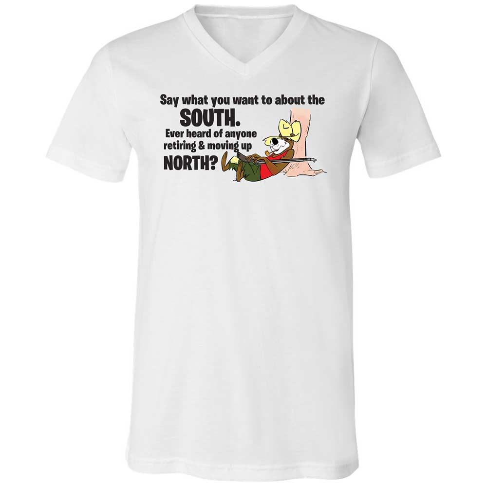 Unisex V-Neck T-Shirt - Q2PQ94JK - White - 1