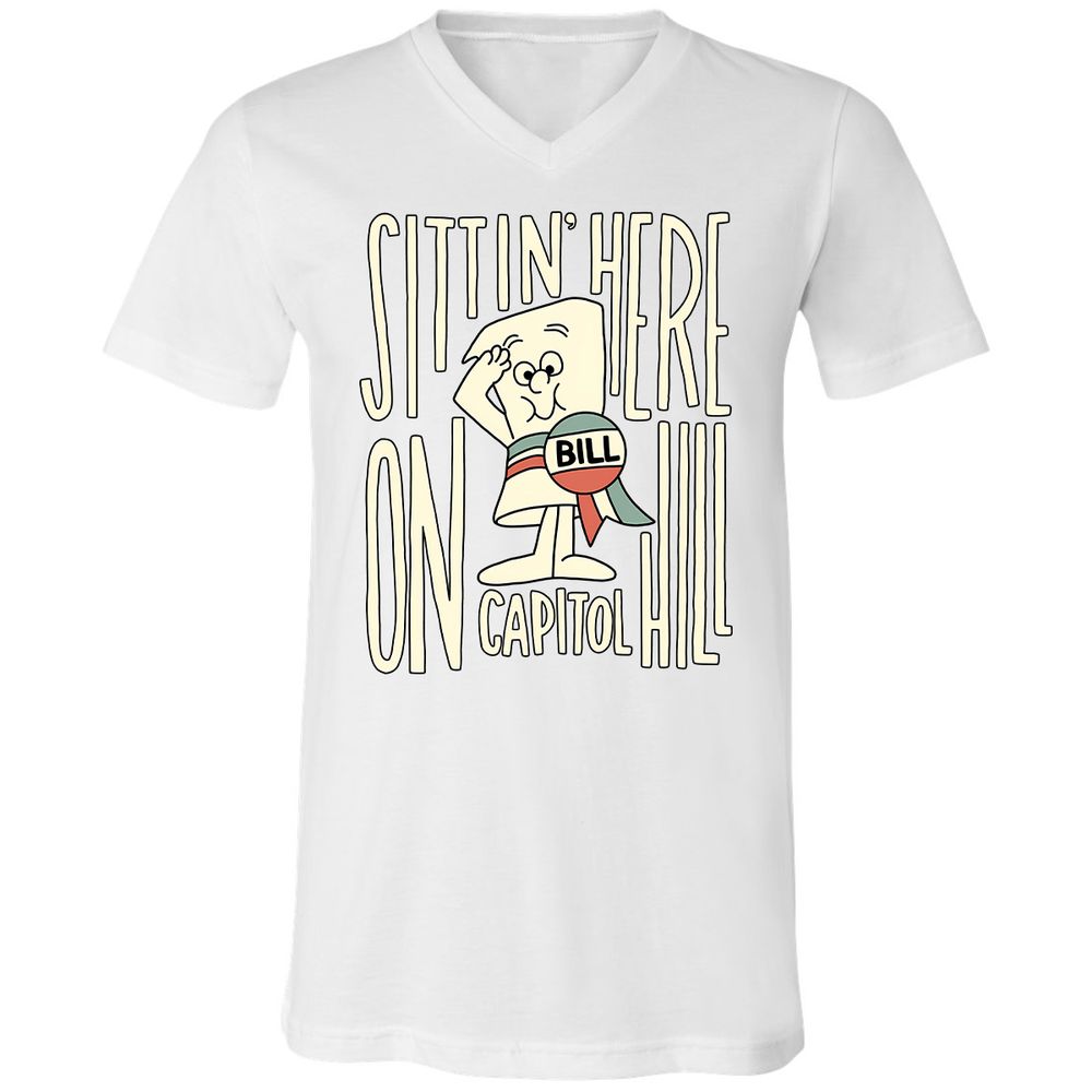 Unisex V-Neck T-Shirt - P8MMKY8J - White - 1