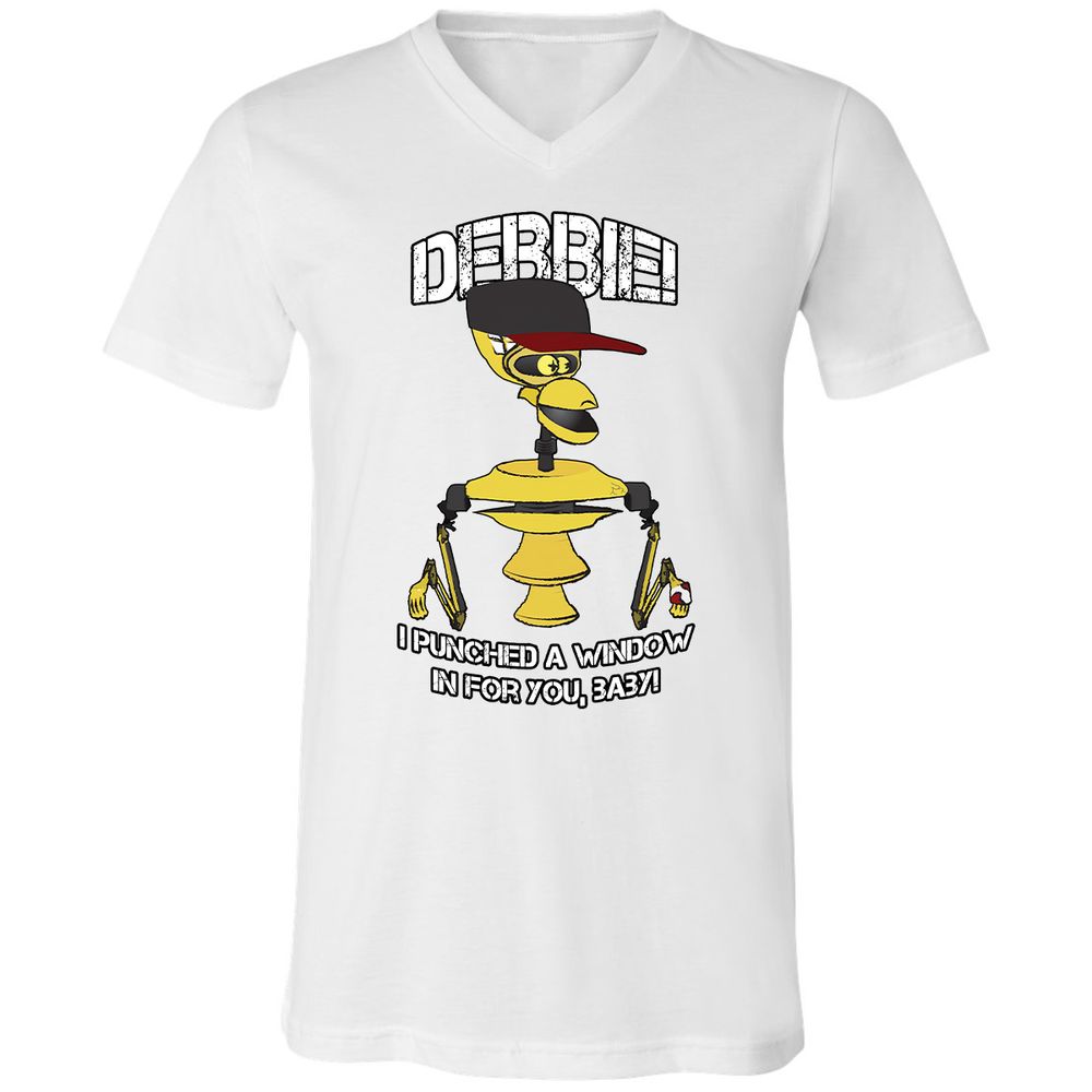 Unisex V-Neck T-Shirt - A2TRU5PP - White - 1