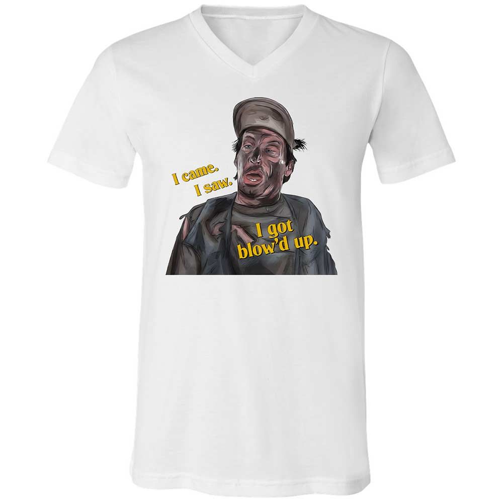 Unisex V-Neck T-Shirt - QT35AN93 - White - 1