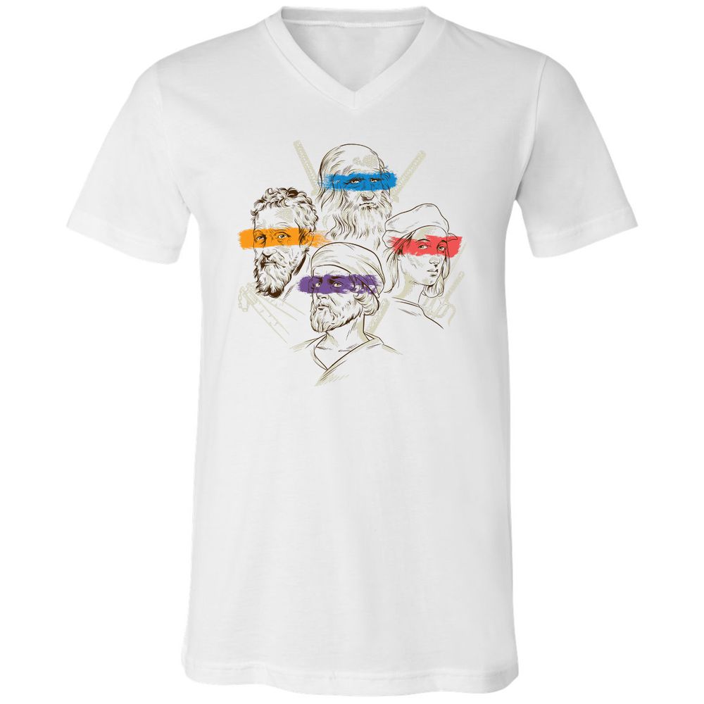 Unisex V-Neck T-Shirt - XWC2EHB2 - White - 1