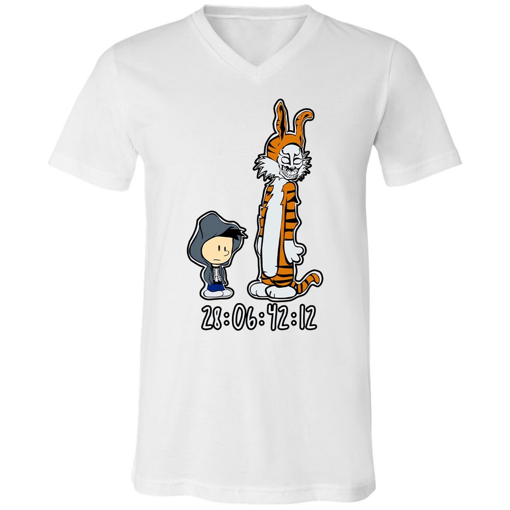 Unisex V-Neck T-Shirt - 7WR3PL36 - White - 1
