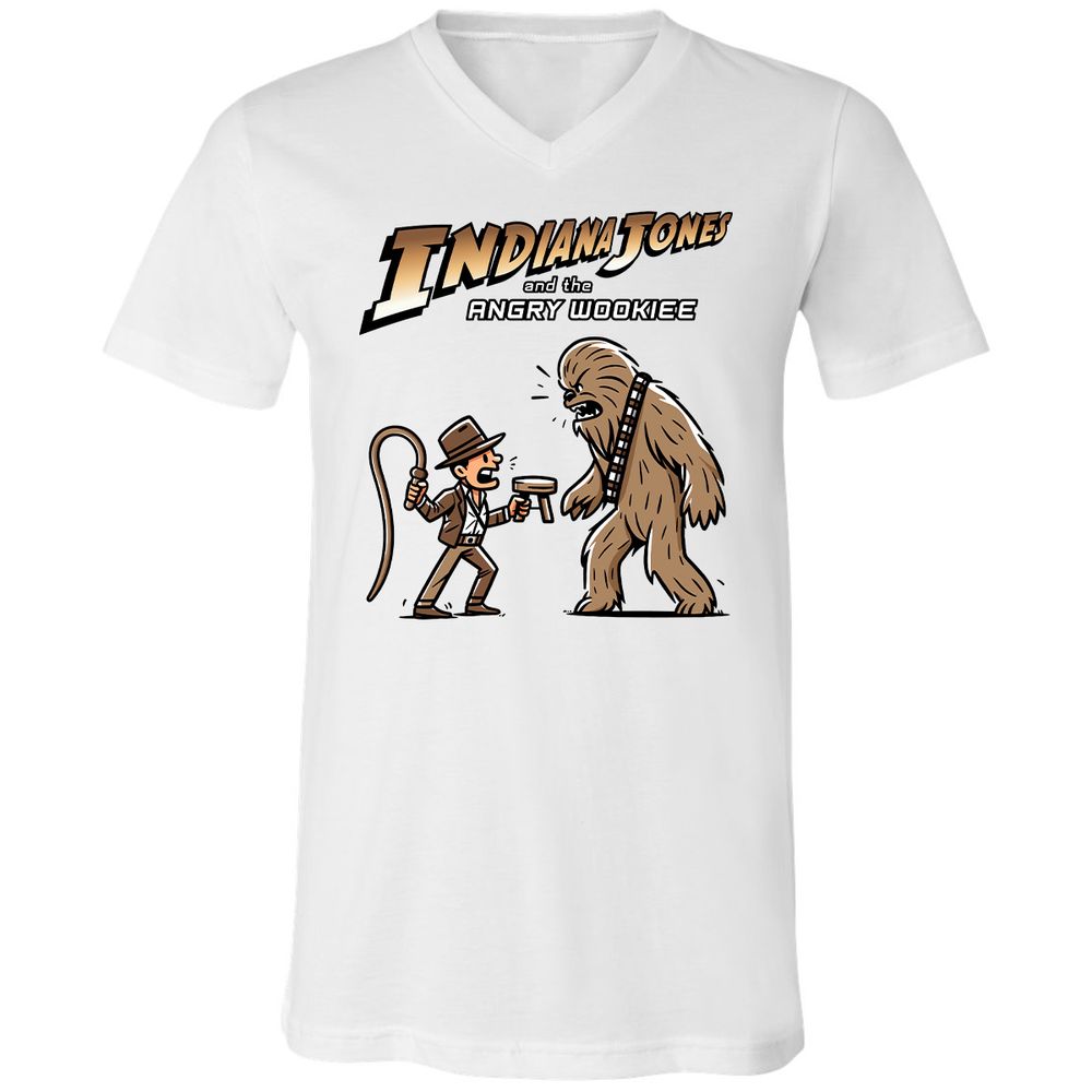 Unisex V-Neck T-Shirt - QVWAJES3 - White - 1