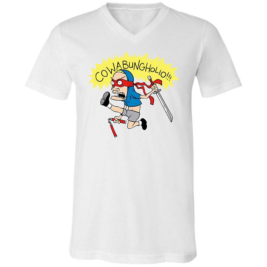 Unisex V-Neck T-Shirt - NJ2AJSK4 - White - 1