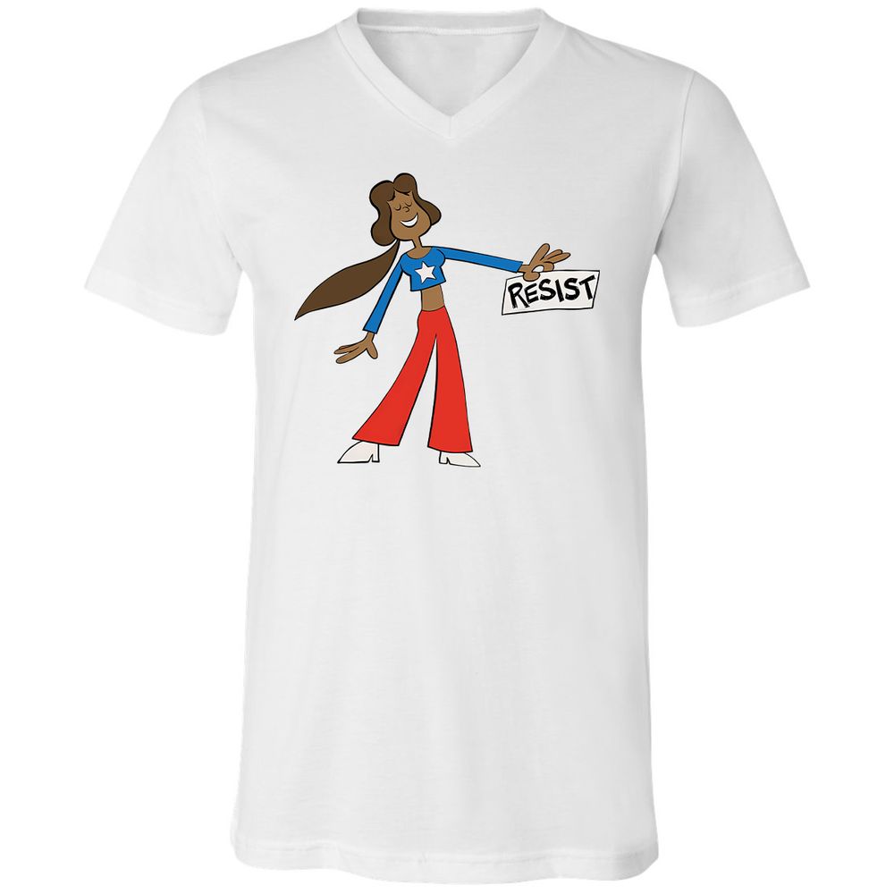 Unisex V-Neck T-Shirt - PWAZPWNF - White - 1