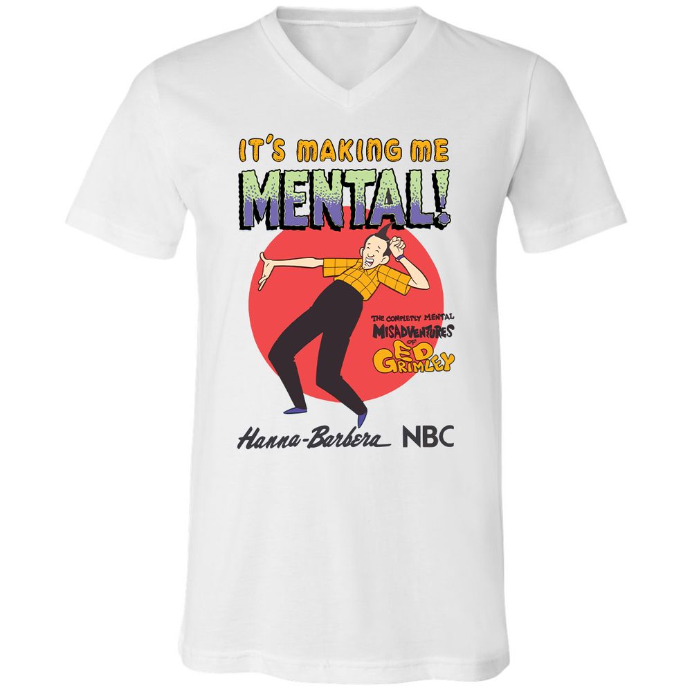 Unisex V-Neck T-Shirt - 4CDQ3YKK - White - 1
