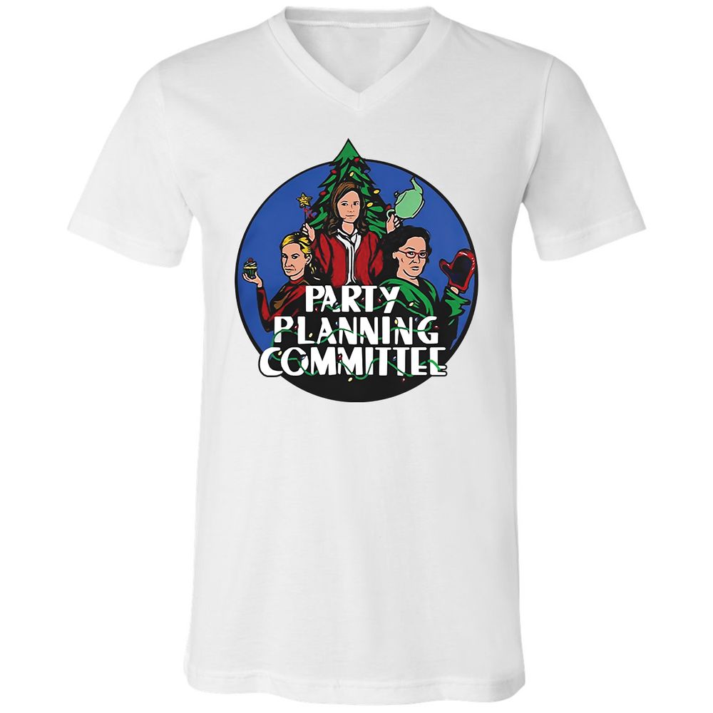 Unisex V-Neck T-Shirt - CTVSQX5F - White - 1