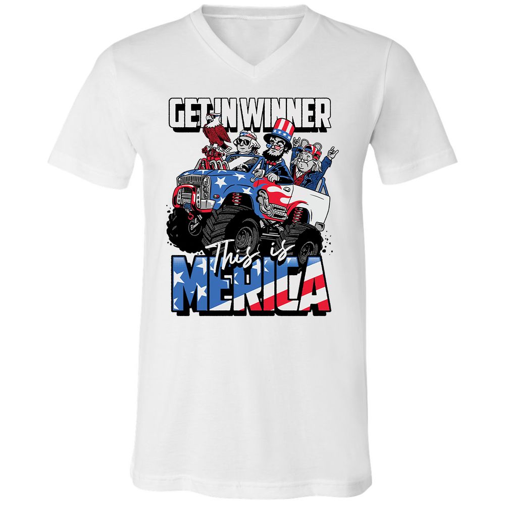Unisex V-Neck T-Shirt - N9Q2Z1DL - White - 1