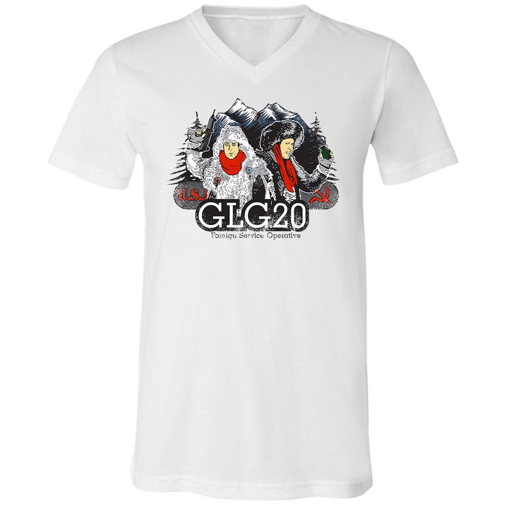 Unisex V-Neck T-Shirt - EQZB5MKD - White - 1