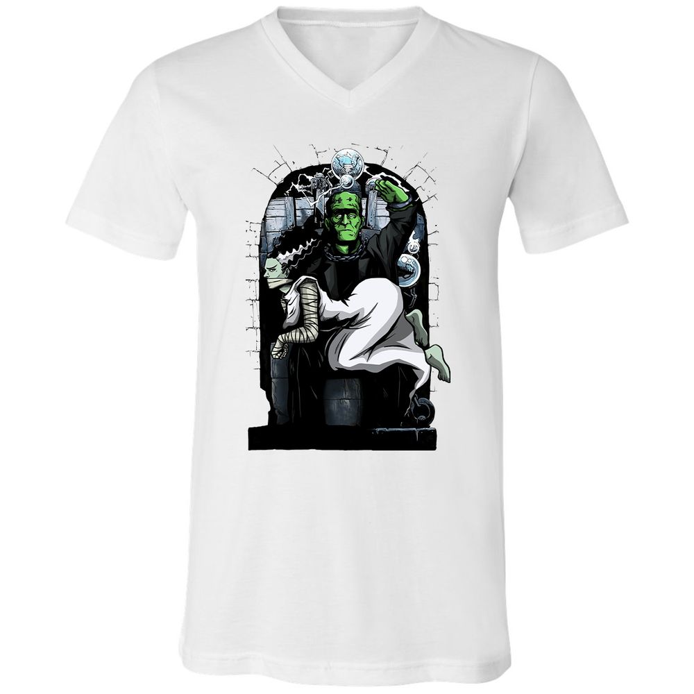 Unisex V-Neck T-Shirt - WPXDVVKU - White - 1