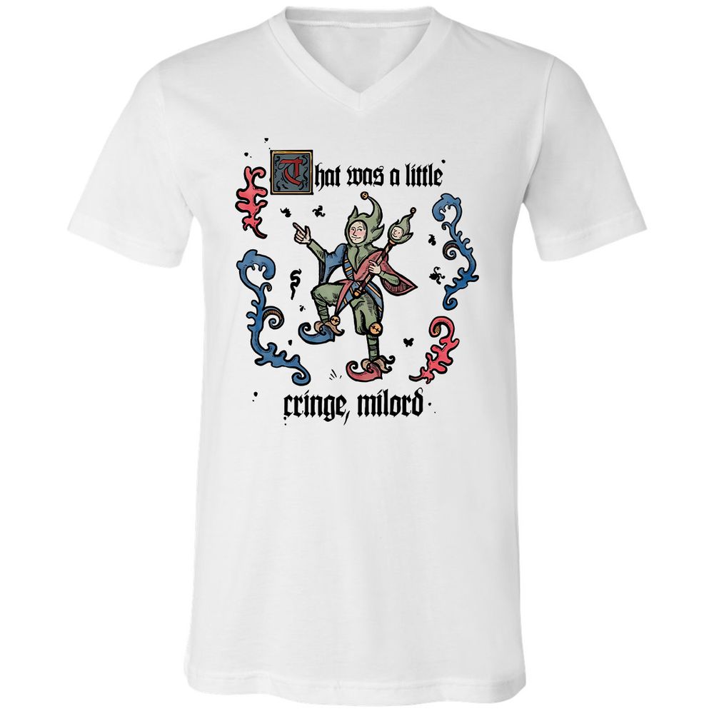 Unisex V-Neck T-Shirt - 8Y647KF7 - White - 1