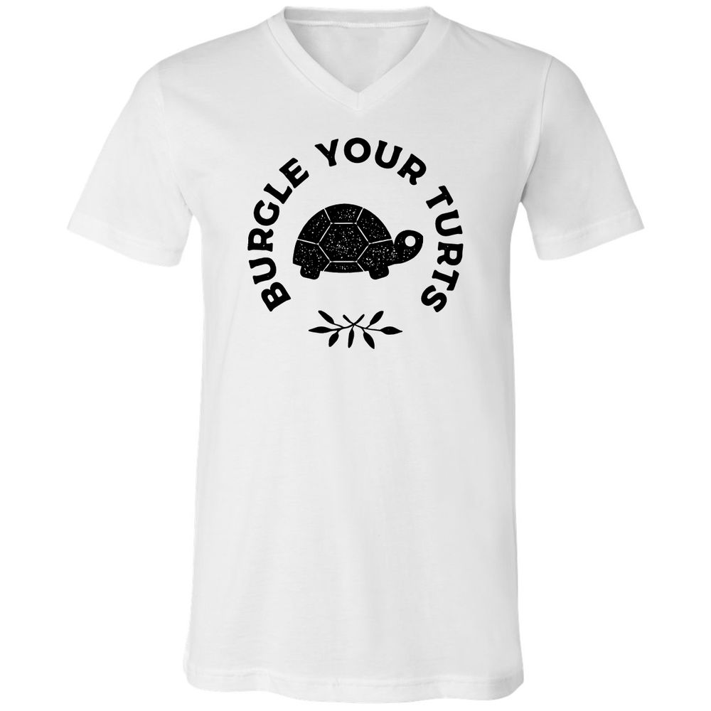 Unisex V-Neck T-Shirt - 8M3PF9HB - White - 1