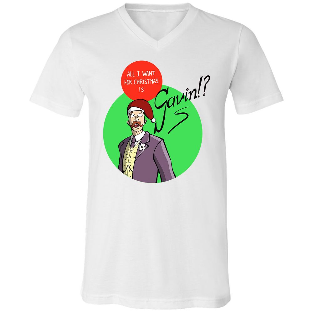 Unisex V-Neck T-Shirt - 6T6VDAM3 - White - 1