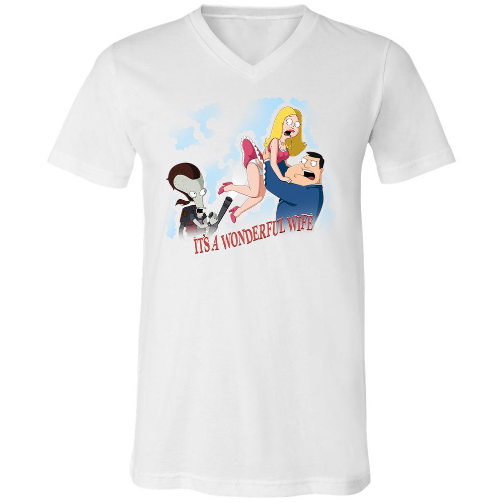 Unisex V-Neck T-Shirt - SVUM5427 - White - 1