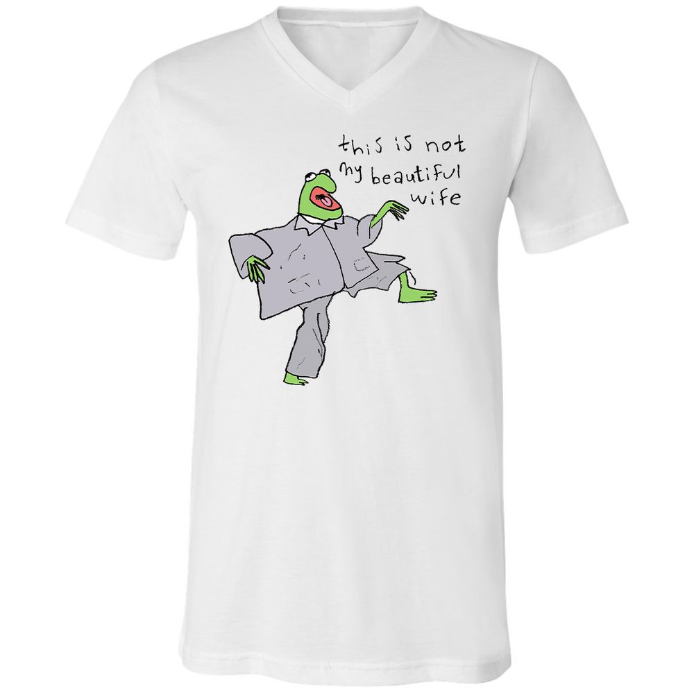 Unisex V-Neck T-Shirt - GYE5PLEM - White - 1