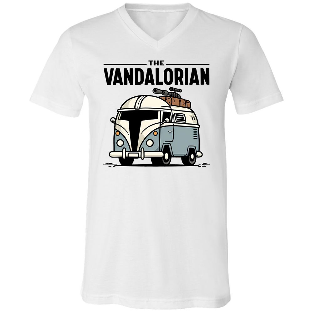 Unisex V-Neck T-Shirt - TEEECUMN - White - 1