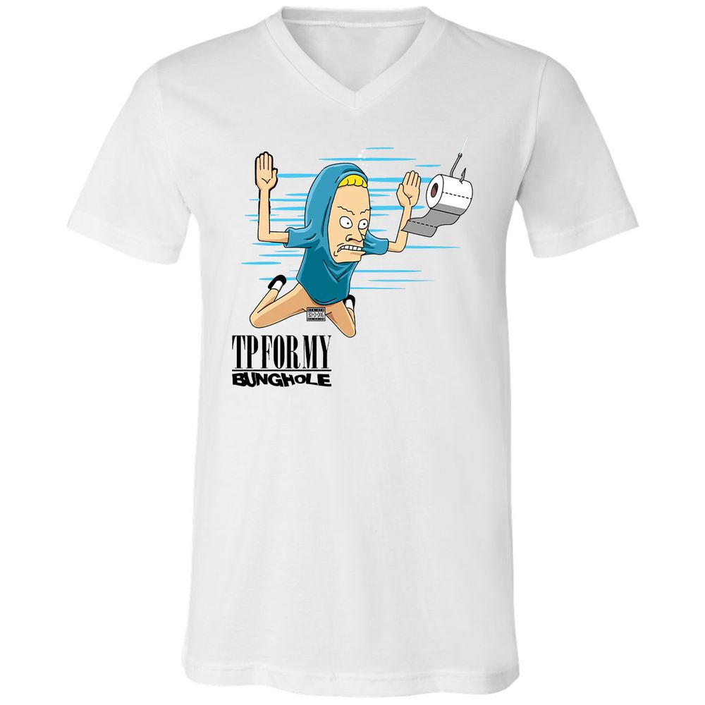 Unisex V-Neck T-Shirt - Q8L2NYLT - White - 1