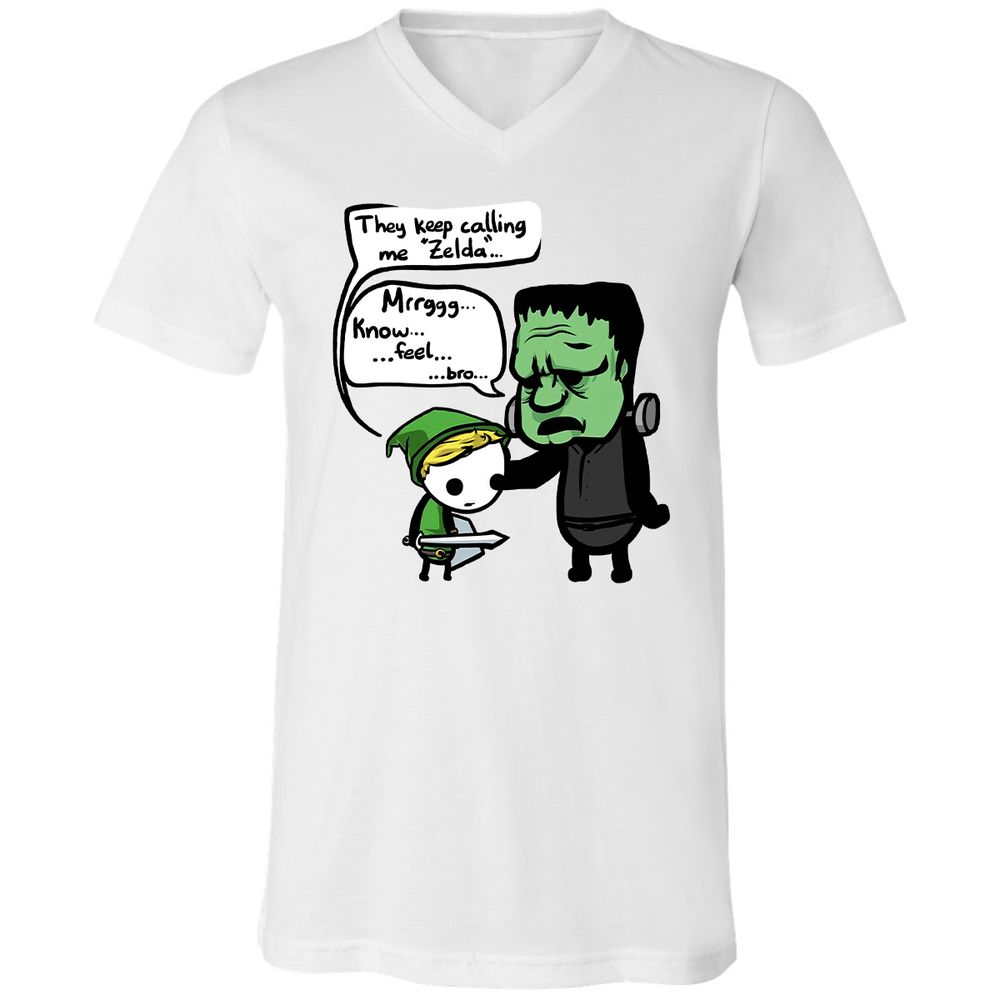 Unisex V-Neck T-Shirt - 6GPRYMHJ - White - 1